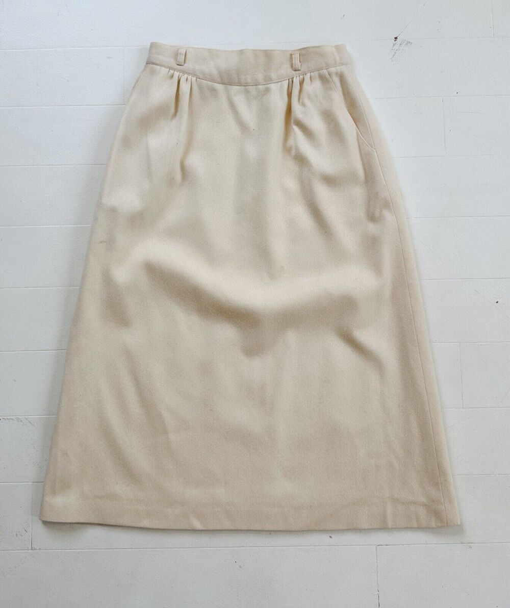 Vintage 1970s Wool Panther Long Skirt Size Waist 23"